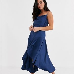 COOPER ST silk satin like dress navy blue L 12